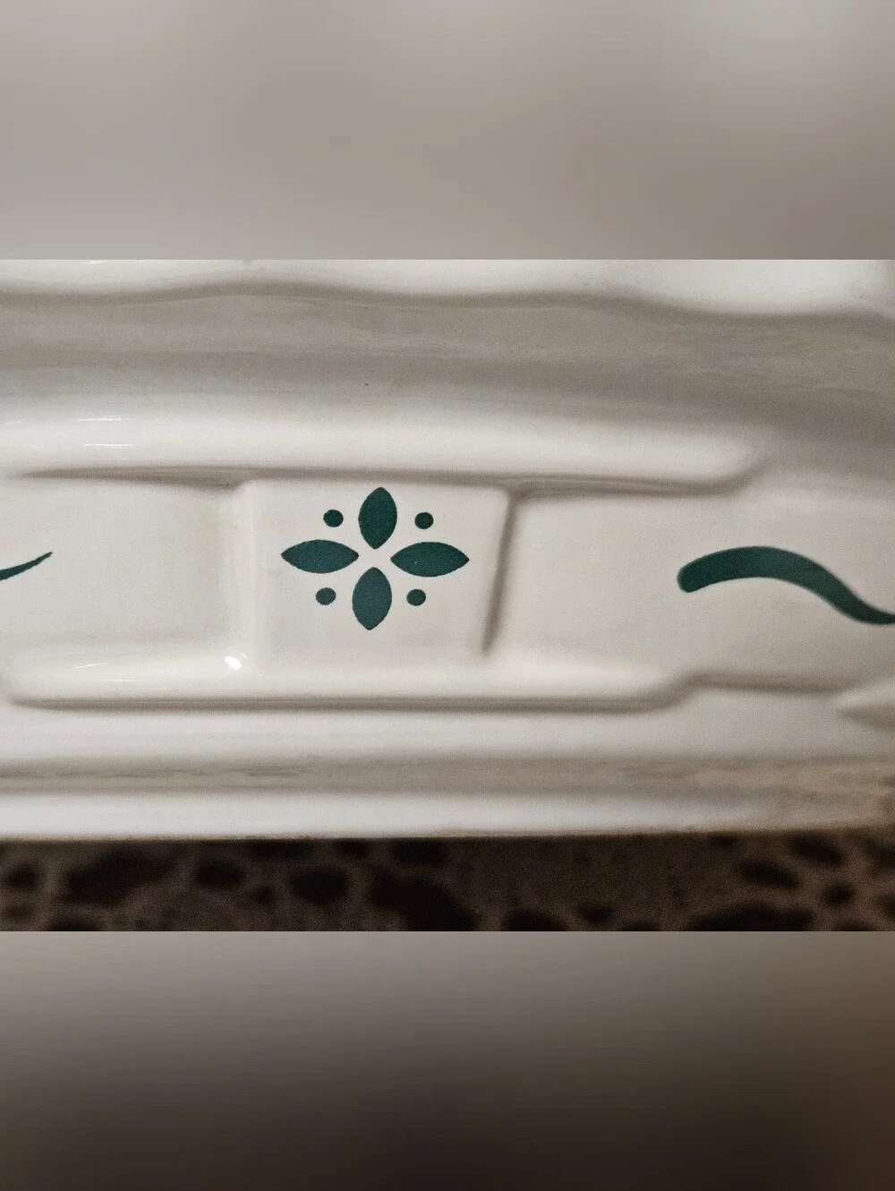 Longaberger Pottery Pie/Baking Dish - Woven Traditions Green 10.25